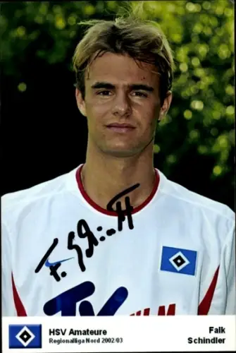 Autogrammkarte Fußballer Falk Schindler, Hamburger SV, Autogramm