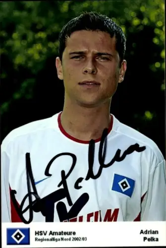 Autogrammkarte Fußballer Adrian Pelker, Hamburger SV, Autogramm