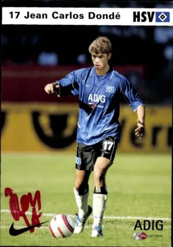 Autogrammkarte Fußballer Jean Carlos Dondé, Hamburger SV, Autogramm