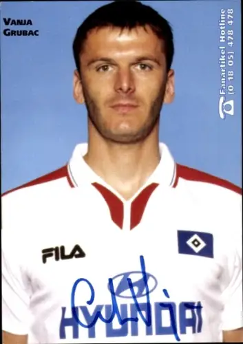 Sammelbild Fußballer Vanja Grubac, Hamburger SV, Autogramm