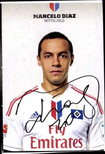 Autogrammkarte Fußballer Marcelo Diaz, Hamburger SV, Autogramm