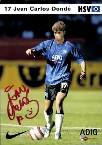 Autogrammkarte Fußballer Jean Carlos Dondé, Hamburger SV, Autogramm