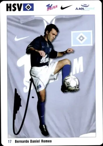 Ak Fußballer Bernardo Daniel Romeo, Portrait, Autogramm, HSV