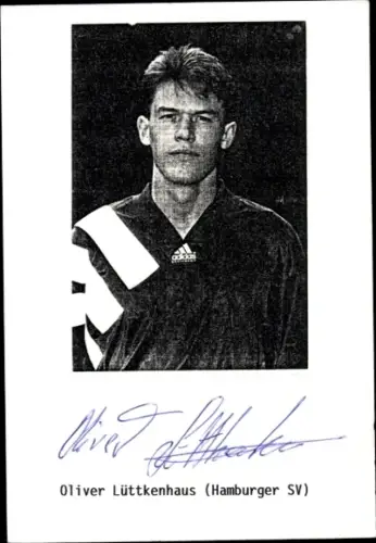 Autogrammkarte Fußballer Oliver Lüttkenhaus, Hamburger SV, Autogramm
