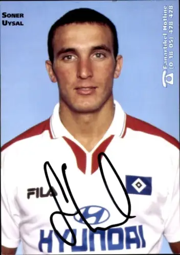 Sammelbild Fußballer Soner Uysal, Hamburger SV, Autogramm