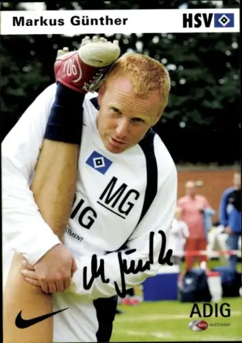 Autogrammkarte Fußballer Markus Günther, Hamburger SV, Autogramm