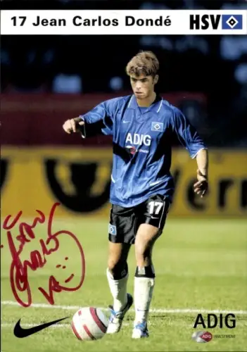 Autogrammkarte Fußballer Jean Carlos Dondé, Hamburger SV, Autogramm