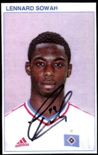 Sammelbild Fußballer Lennard Sowah, Hamburger SV, Autogramm