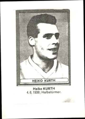 Sammelbild Fußballer Heiko Kurth, Hamburger SV, Autogramm