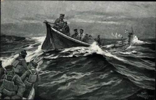 Ak Seenotrettung, Rettungsboot, Kaiserliche Marine