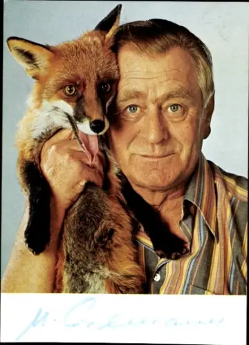 Autogrammkarte Fotograf Heinz Sielmann, Portrait, Autogramm