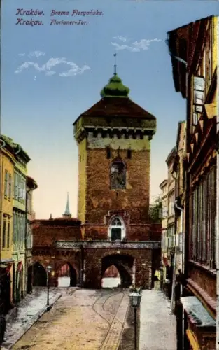 Ak Bielany Kraków Krakau Polen, Brama Floryańska,  Florianer-Jor, Stadtansicht