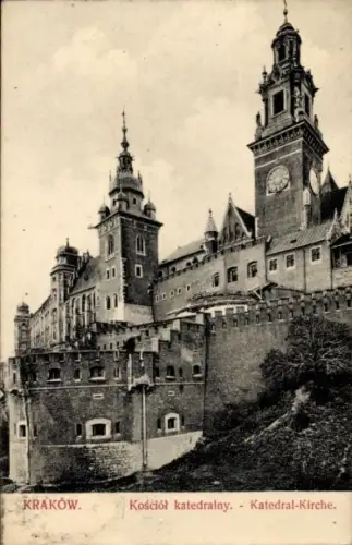 Ak Kraków Krakau Polen, Kathedral-Kirche