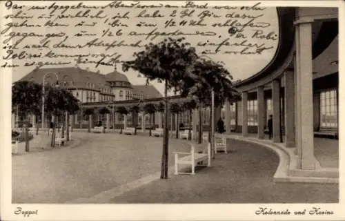 Ak Sopot Gdańsk Zoppot Danzig, Kolonnade und Kasino