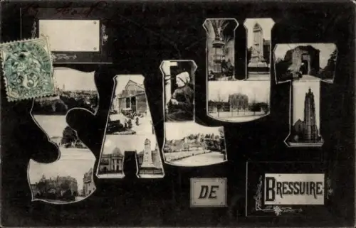 Ak Bressuire Deux Sèvres,  mit Bildern, Schriftzug 'DE BRESSUIRE', Stempel, Adresse