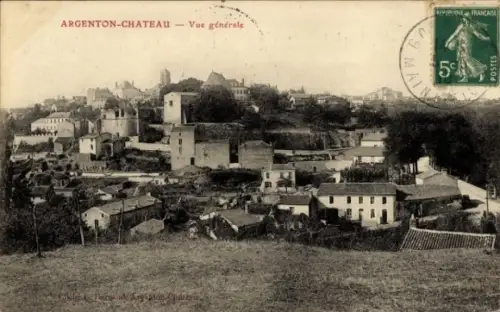 Ak Argenton Chateau Deux Sèvres, Gesamtansicht