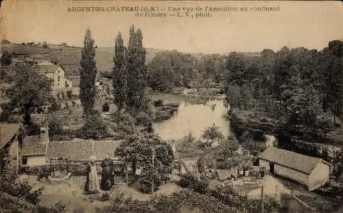 Ak Argenton Chateau Deux Sèvres, Argenton au confluent de l'Ouere