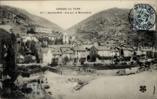 Ak Sainte Enimie Lozère, Vue sur le Monastère