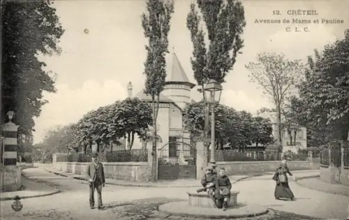 Ak Créteil Val de Marne, 12. CRÉTEIL, Avenues de Marne et Pauline, C. L. C.