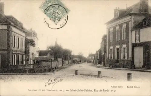 Ak Auxerre Yonne, Straße in  Häuser, Poststempel, Cliché Botex, Mont-Saint-Sulpice