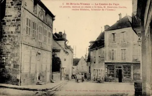 Ak St. Bris le Vineux Yonne, Le Centre du Pays, Maison Bienvenu Martin