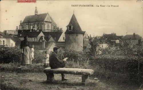 Ak Saint Florentin Yonne, La Tour, Le Prieuré
