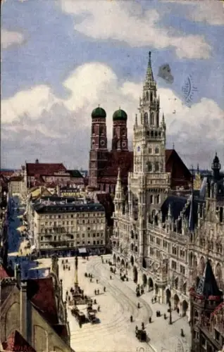 Ak München, Marienplatz, Rathaus