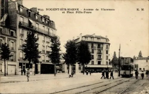 CPA Nogent sur Marne Val-de-Marne, Avenue de Vincennes et Place Félix Faure