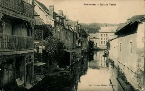Ak Tonnerre Yonne,  Rue de Venise, Kanal, Häuser, Wasser, 