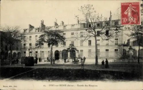 Ak Ivry sur Seine Val de Marne, Entree des Hospices