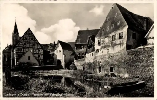Ak Lauingen an der Donau Schwäbische Alb, Tranktor, Wehrgang