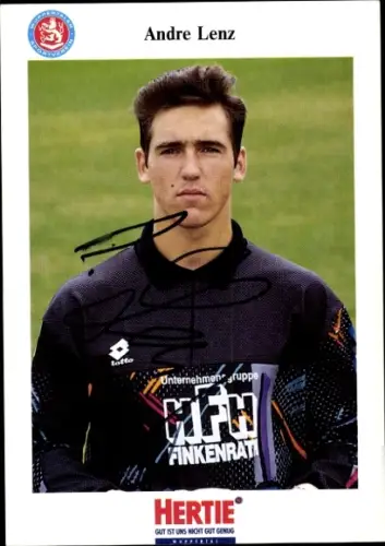 Autogrammkarte Fußballer André Lenz, Wuppertaler SV, Autogramm