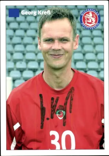 Autogrammkarte Trainer Georg Kreß, Wuppertaler SV, Autogramm