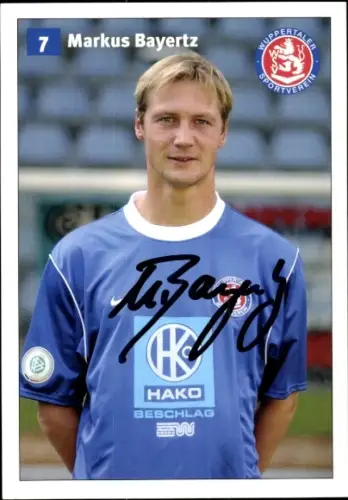 Autogrammkarte Fußballer Markus Bayertz, Wuppertaler SV, Autogramm