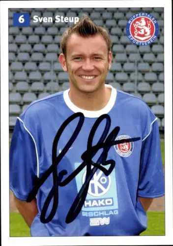 Autogrammkarte Fußballer Sven Steup, Wuppertaler SV, Autogramm