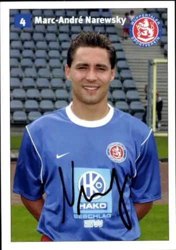 Autogrammkarte Fußballer Marc André Narewsky, Wuppertaler SV, Autogramm