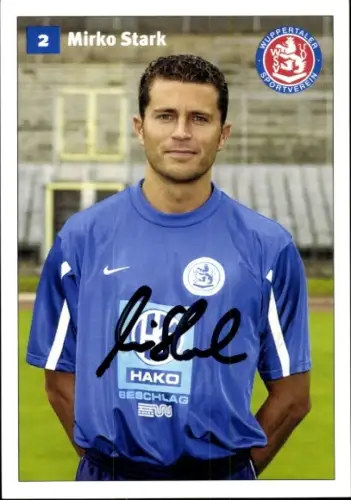 Autogrammkarte Fußballer Mirko Stark, Wuppertaler SV, Autogramm
