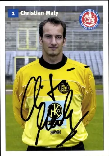 Autogrammkarte Fußballer Christian Maly, Wuppertaler SV, Autogramm