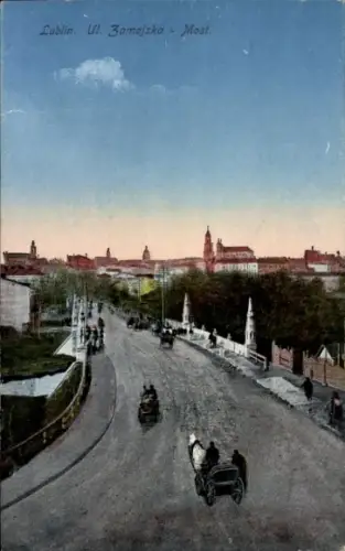 Ak Lublin Polen, Brücke über die Zamojska Straße