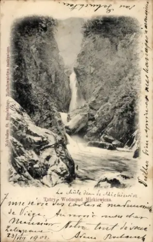 Ak Hohe Tatra Polen, Mickiewicz Wasserfälle