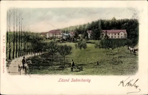 Ak Sedmihorky Nova Ves Wartenberg Karlovice Karlowitz Region Reichenberg, Teilansicht