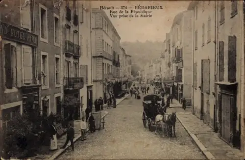 Ak Bédarieux Hérault, Rue de la Republique