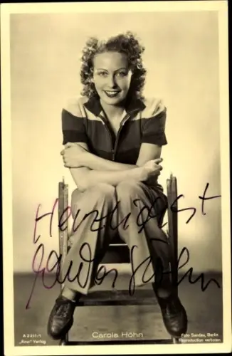 Ak Schauspielerin Carola Höhn, Portrait, Ross Verlag