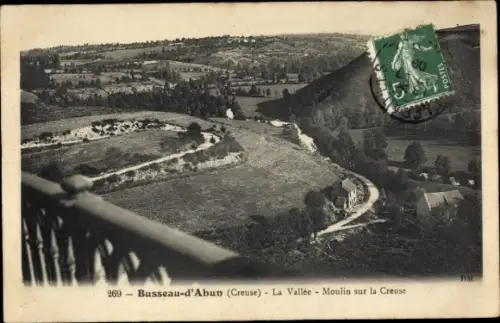 Ak Busseau d'Ahun Creuse, La Vallee, Moulin sur la Creuse