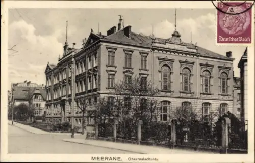 Ak Meerane Sachsen, Partie an der Oberrealschule