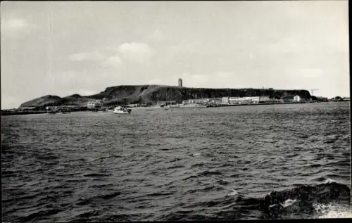 Ak Nordseeinsel Helgoland, Reede mit Hafen vom Wasser