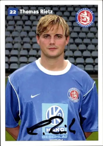 Autogrammkarte Fußballer Thomas Rietz, SV Wuppertal, Autogramm