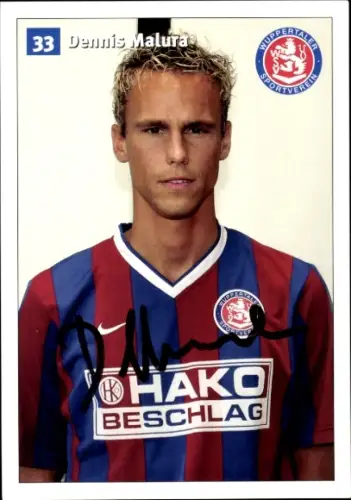 Autogrammkarte Fußballer Dennis Malura, SV Wuppertal, Autogramm