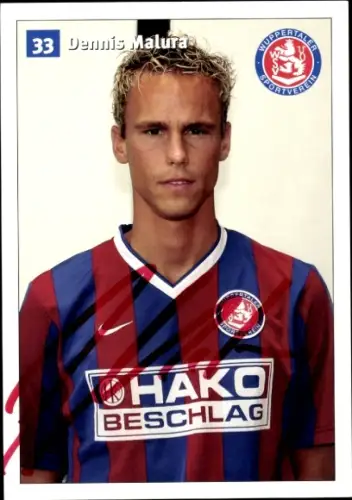 Autogrammkarte Fußballer Dennis Malura, SV Wuppertal, Autogramm