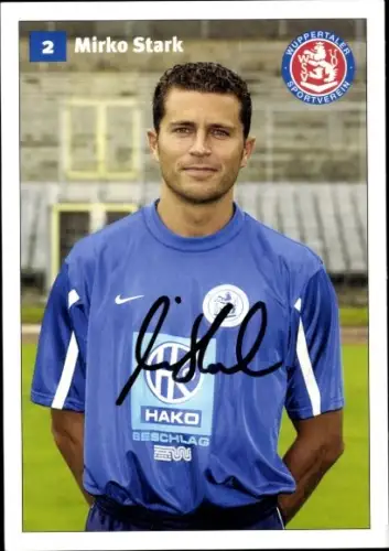 Autogrammkarte Fußballer Mirko Stark, SV Wuppertal, Autogramm